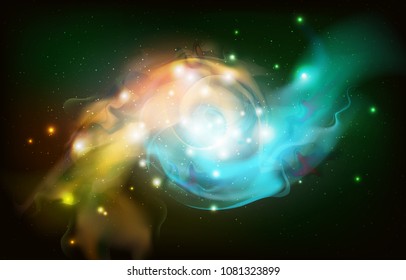 Abstract open space background. Starfield, universe, nebula in galaxy. Vector illustration
