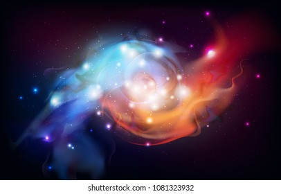 Abstract open space background. Starfield, universe, nebula in galaxy. Vector illustration