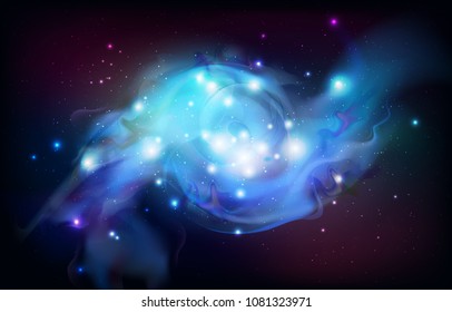 Abstract open space background. Starfield, universe, nebula in galaxy. Vector illustration