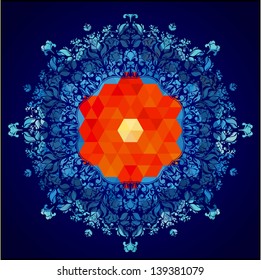 Abstract optic effect colorful geometric pattern background.