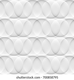 Abstract optical 3d white background seamless pattern with circles. Vector geometric wallpaper