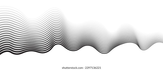 abstract optical art wave background modern black and white design