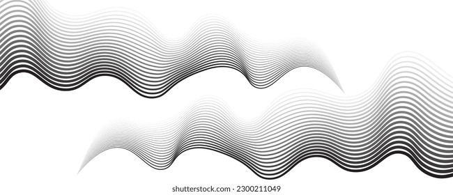 abstract optical art wave background modern black and white design