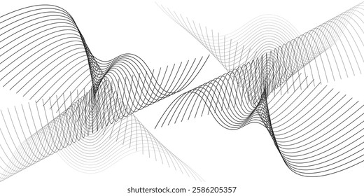 abstract optical art wave background modern black and white design