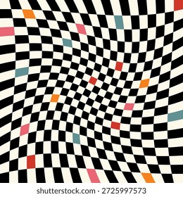 Abstract optical checkerboard patterned background