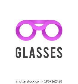 Abstract optical eyeglasses logo. Frame art Sunglasses, spectacles icon,vision sign vector illustration creative fashion design