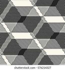 Abstract optical geometric motif. Seamless pattern.
