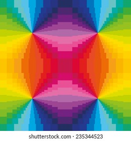 Abstract optical geometric shape rainbow colors background.  Transition bright colors
