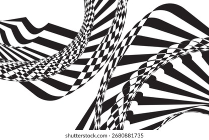 Imagem vetorial de padrão de arte de ilusão óptica abstrata