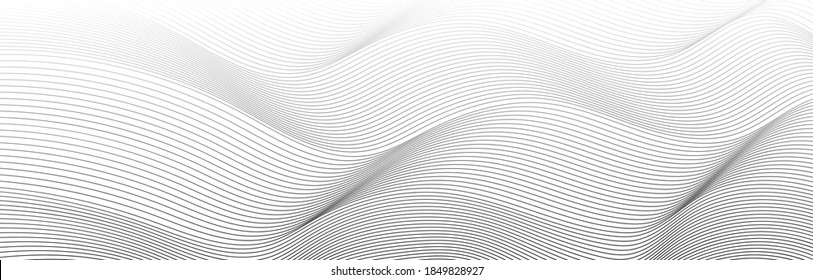 Abstrakter optischer Täuschungshintergrund. Schwarze Linien winken auf weißem Hintergrund. Grafikdesign. Vektorgrafik