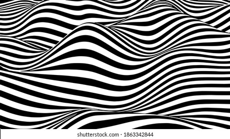 Abstract Optical Illusion Background Black White Stock Vector (Royalty ...
