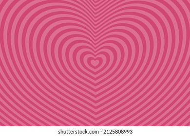 Abstract optical illusion background with a pink heart. Vector.	