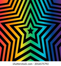 Resumen del fondo de ilusión óptica con una estrella. Vector.	