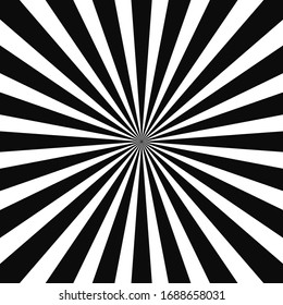 Abstract optical illusion background vector design. Psychedelic striped black and white backdrop. Hypnotic pattern.White and black beam style background. Vector