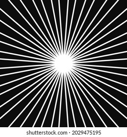 Abstract optical illusion background vector design. Psychedelic striped black and white backdrop. Hypnotic pattern.White and black beam style background. Vector illustration.