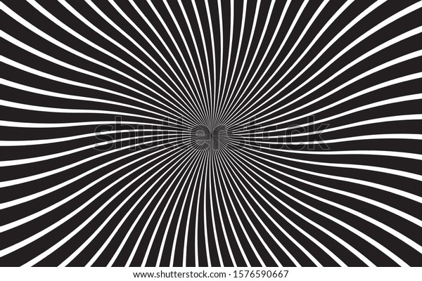 抽象的な光学幻影の背景ベクター画像デザイン サイケデリックなストライプの白黒の背景 催眠術のパターン のベクター画像素材 ロイヤリティフリー