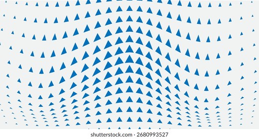 Abstractas fondo de ilusión óptica con Gradientes de triángulo azul en blanco, creando profundidad y movimiento fluido.