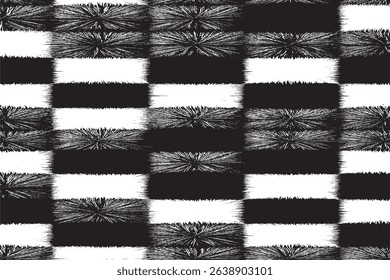 Abstract Optical Illusion Black and White Checkered Pattern