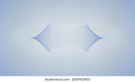 Abstract Optical Illusion with Blue Converging Lines – Hypnotic Symmetry Effect