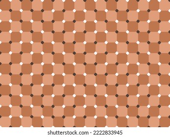 Abstract Optical Illusion, Brown pattern, Checkerboard tiles with psychedelic volume. 