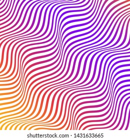 ABSTRACT OPTICAL ILLUSION COLORFUL GRADIENT. WAVY LINE BACKGROUND VECTOR  