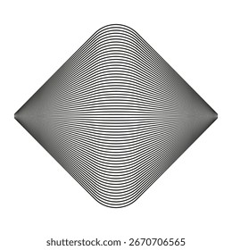Abstrakte optische Täuschung. Dynamische Fließlinien. Verzerrte geometrische Form Vektor. Konzentrische Bewegungsgrafik. EPS 10.