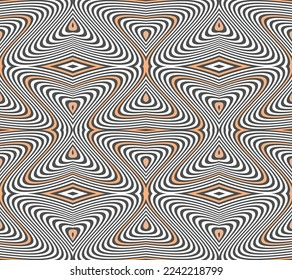 ABSTRAKTE OPTISCHE ILLUSION. GEOMETRISCHE WELLENLINIE HINTERGRUND VEKTOR