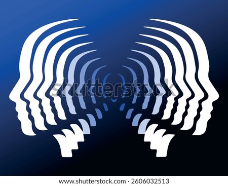 Abstract Optical Illusion of a Head in Motion