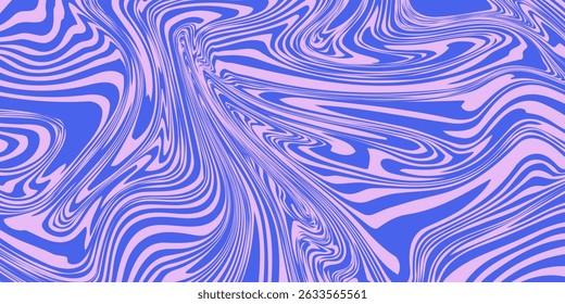 Abstract Optical Illusion Linear Background. Y2k Acid Geometric Op Art Pattern. Psychedelic Stripe Texture Vector Design