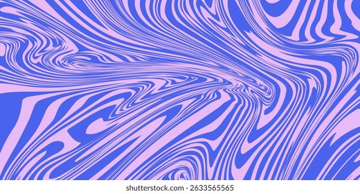 Abstract Optical Illusion Linear Background. Y2k Acid Geometric Op Art Pattern. Psychedelic Stripe Texture Vector Design