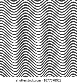 ABSTRACTA LA ILUSIÓN ÓPTICA. VECTOR DE FONDO DE LA LÍNEA DE ONDA MONOCRÓMICA  