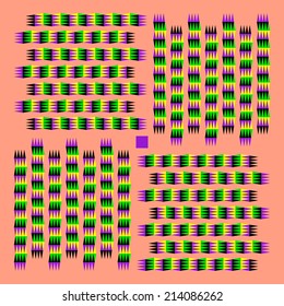 The abstract optical illusion of movement executed in the form of floating strips