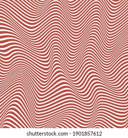 Abstract Optical Illusion Pattern Of Wavy Lines. 