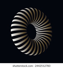 Abstract optical illusion ring for design. Abstract illustration modern backdrop.