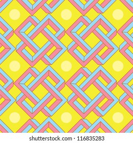 Abstract Optical Illusion Seamless Pattern in Japanese Style for Hotel, Home, Club and Villa Design