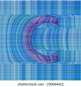 Abstract Optical Illusion Vector Font - Letter C