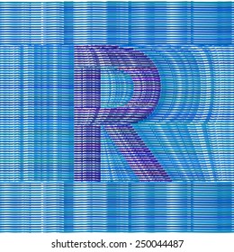 Abstract Optical Illusion Vector Font - Letter R
