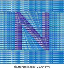 Abstract Optical Illusion Vector Font - Letter N