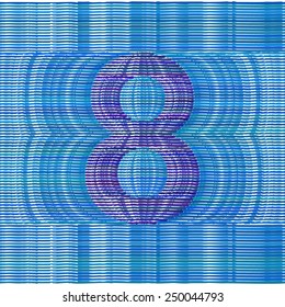 Abstract Optical Illusion Vector Font - Number 8