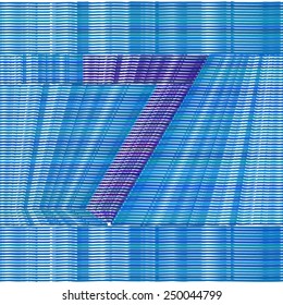 Abstract Optical Illusion Vector Font - Number 7