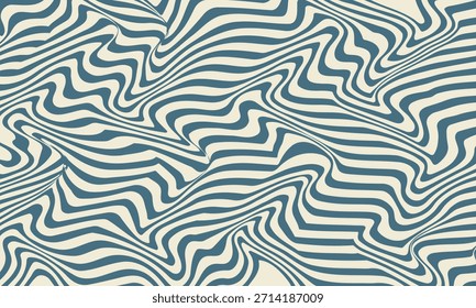Abstract optical illusion wave black and white lines vector