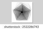 Abstract Optical Illusion with Zigzag Concentric pentagons