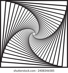 Abstract optical illusionistic pattern. Geometric perspective vector illustration.