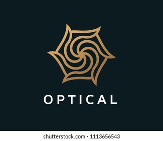 Abstract Optical Logo, Monogram Logo, Symbol Template Design Vector, Emblem, Concept Design, Creative Icon