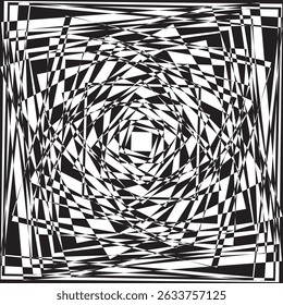 An abstract optical piece with chaotic linework