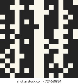 Abstract optical pixel motif. Seamless pattern.