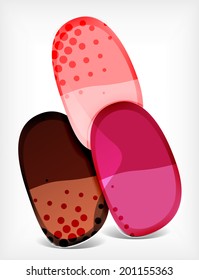 Abstract option infographics made of glossy big round shapes. Cartoon glass style