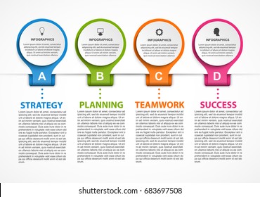 Abstract options infographics template. Can be used for business presentations, information banner, visualization idea, timeline or web design