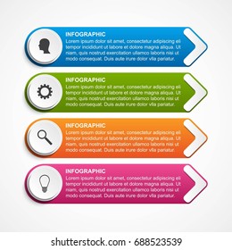Abstract options infographics template. Can be used for business presentations, information banner, visualization idea, timeline or web design
