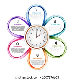 Abstract options infographics template with flower. Infographics for business presentations or information banner.